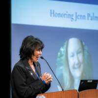 President Mantella offering remarks on the renaming of the commemorative Jennifer Palm Community Impact Award